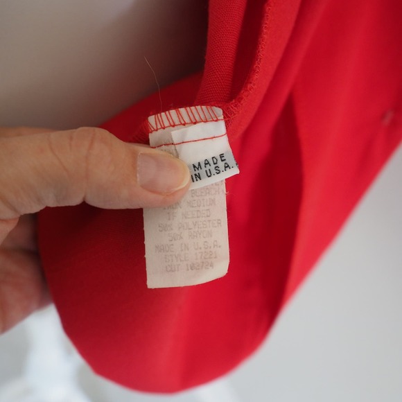 90s Vintage‎ Oversized Red Blazer Made in USA Item Eyes Size Medium - Picture 4 of 8